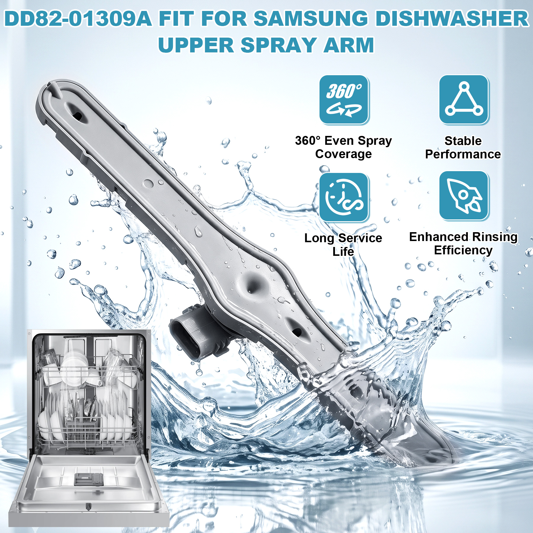 Image of DD82-01309A Dishwasher Upper Spray Arm Rotor Fit for Samsung Dishwasher