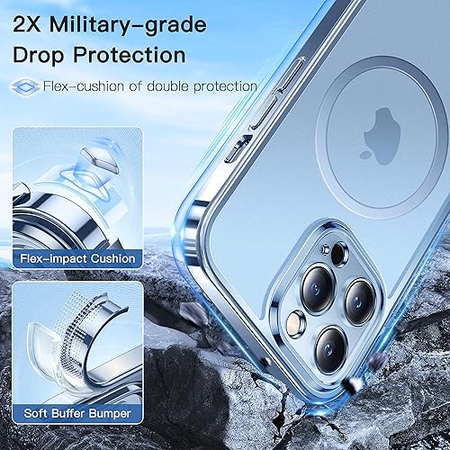 Miniatura 6 de Alphex Funda oficial de color para iPhone 13 Pro, parachoques brillante y parte trasera mate, fuerte magnético compatible con MagSafe, antihuellas,