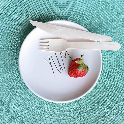 Miniatura 9 de Galashield Tenedores de madera desechables  100 piezas  6.3 pulgadas de longitud Eco Friendly Biodegradable Compostable Juego de cubiertos de madera