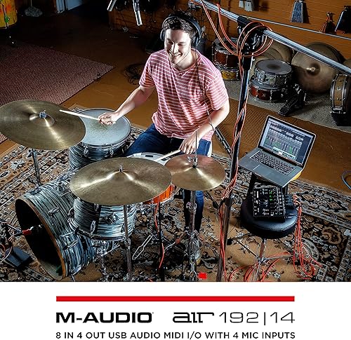 Miniatura 10 de M-Audio AIR 192x14 - Interfaz de audio USB para grabación de estudio con 8 entradas y 4 salidas, conectividad MIDI y software de MPC Beats y Ableton