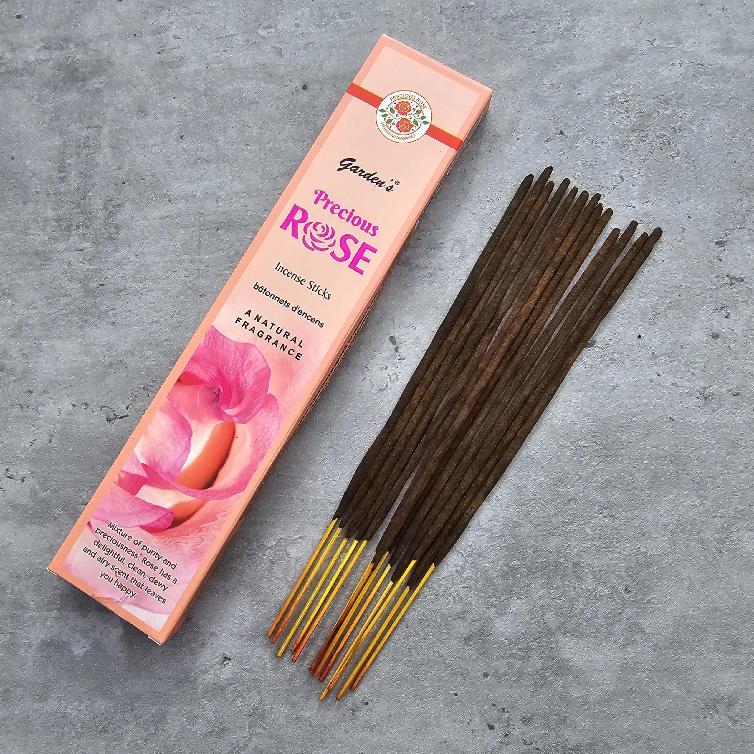 Yaqeen Rose Incense Sticks Natural Handrolled Premium Quality Damask Flowers Oriental Floral Aroma Oils and Essences Arabian Indian Argabatti -ideal Home/Shop/Office
