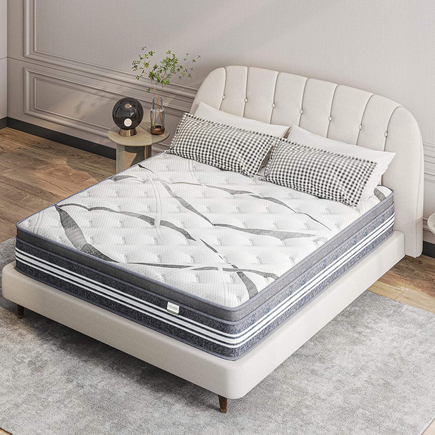 King Mattress 12 Inch, Naiveer Memory Foam Hybrid Mattress