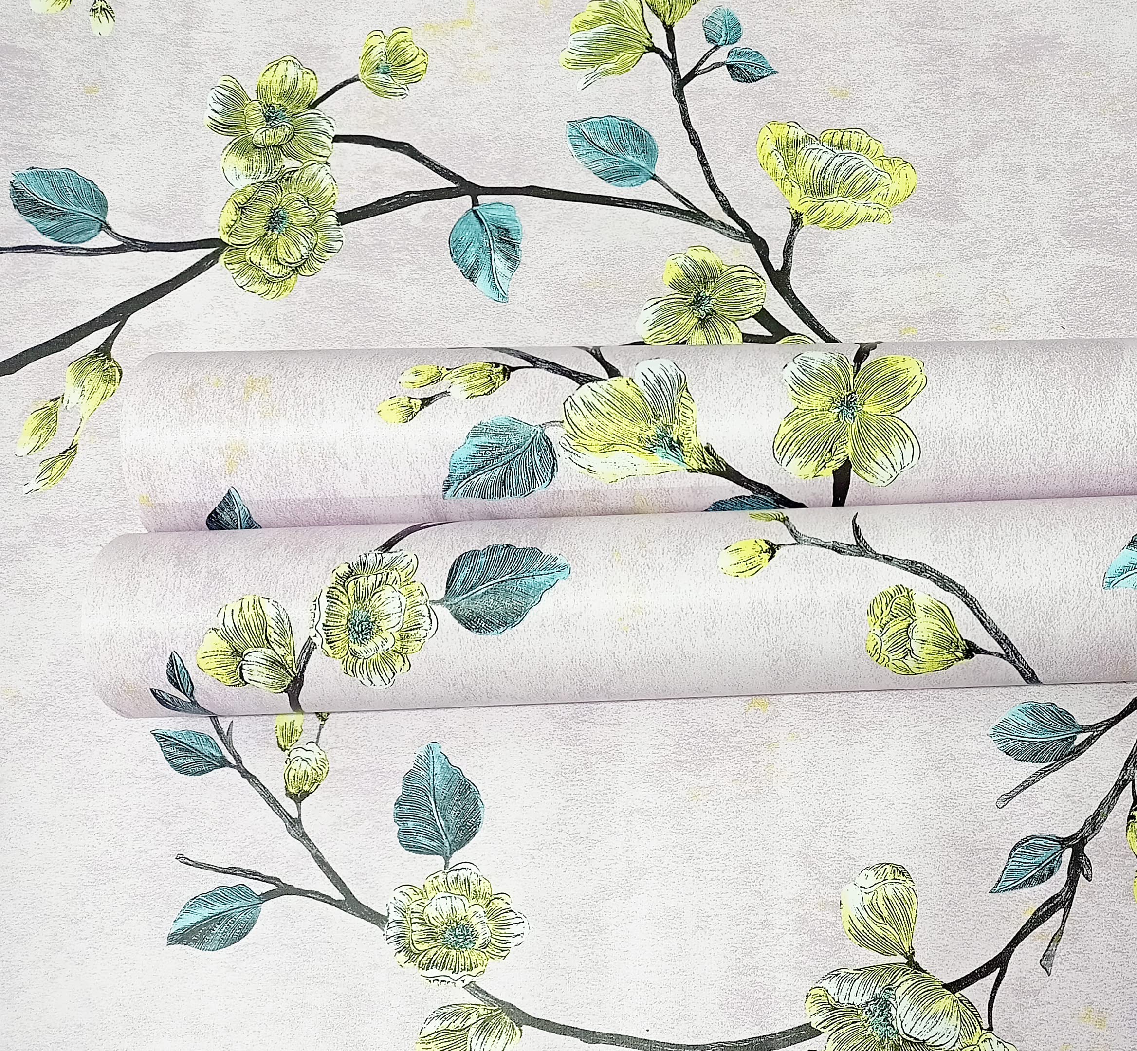 Elton DIY Wall Paper/Wall Sticker Self Adhesive Nature Floral Highlighter Elegant Living Room Bed Room Decoration Interior Exterior Easily Removable Furniture Make Over Soft Pink Colorful Breezy Spring Leaves(45x500cm) (B09QQDV4FX) Amazon Price History, Amazon Price Tracker