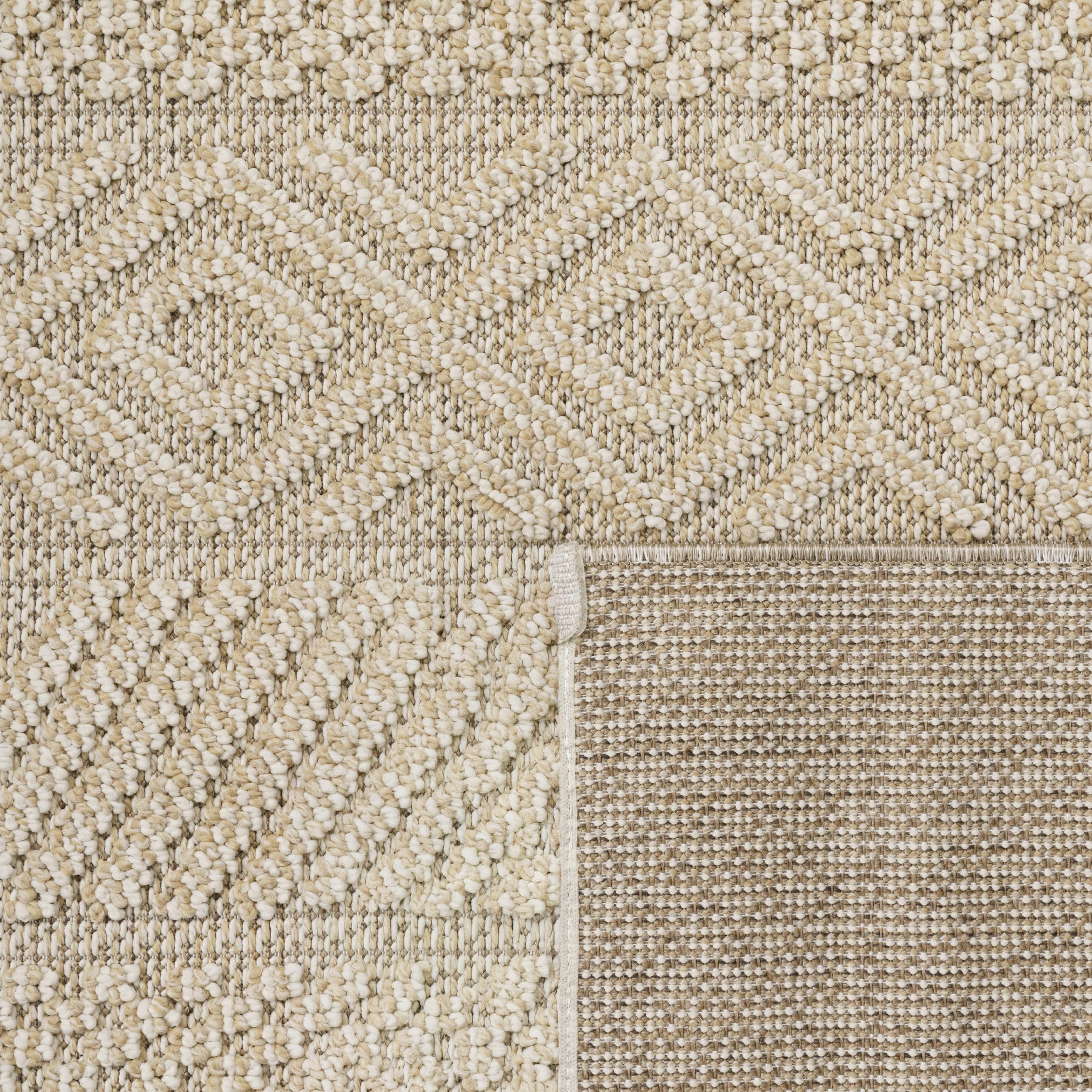 Paco Home Teppich Wohnzimmer Schlafzimmer Kurzflor Skandinavisches Boho Muster Geometrische Optik Einfarbig Moderne Deko, Grösse:160x220 cm, Farbe:Creme