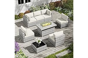 Serene Outdoor Seating with Fire Pit Set