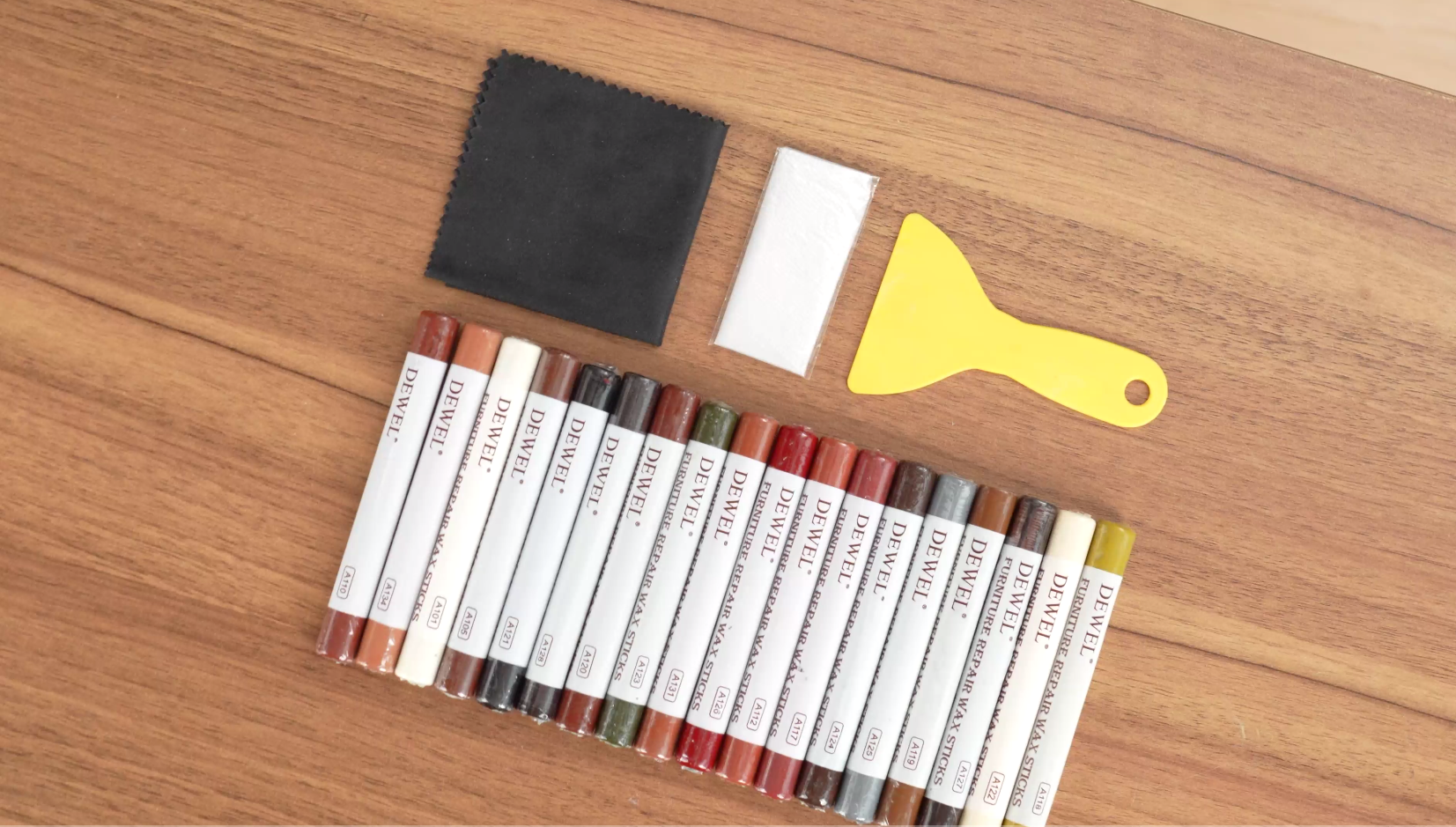 Housoutil 8-Piece Wood Filler Wax Crayons Kit – Scratch Repair For Hardwood Floors, Furniture & Laminate