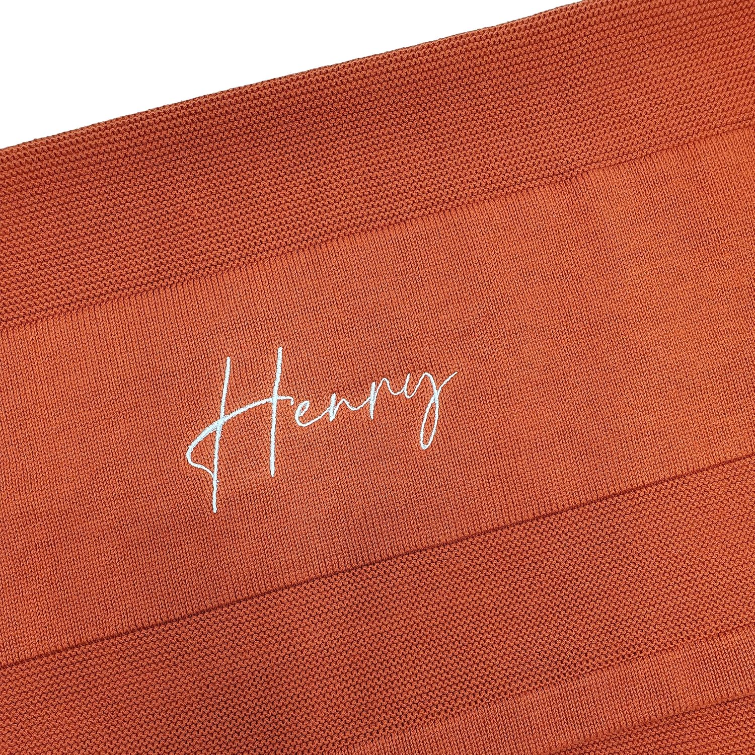 Sage Personalized Name Blanket – 100% Cotton Knitted Blanket with Embroidered Name – Bassinet/Stroller (30”x40”) – Newborn Blanket Blanket, Baby Blanket, Custom Blanket