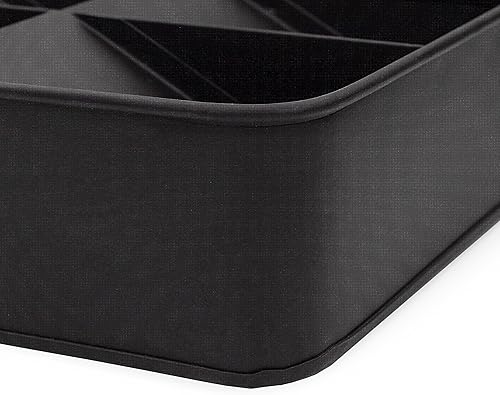 Miniatura 5 de Toy Vault Bandeja de clasificación de tarjetas esmaltadas (15 ranuras); organizador grande de bandeja de tarjetas de metal negro para juegos CCG y