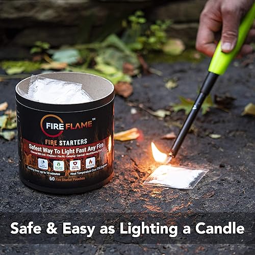 Miniatura 3 de FireFlame Iniciador de fuego rápido - 100% impermeable multiusos para interiores y exteriores, para encender carbón, fogata, chimenea, barbacoa, sin