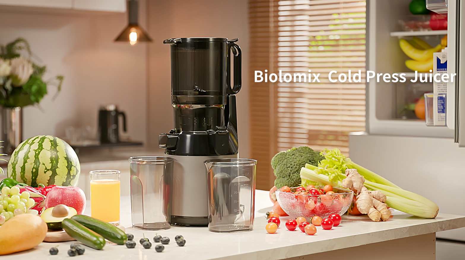 Pukomc Kaltpress-Entsafter Mit Extra Breitem Einfüllschacht - Kein Vorschneiden Nötig!