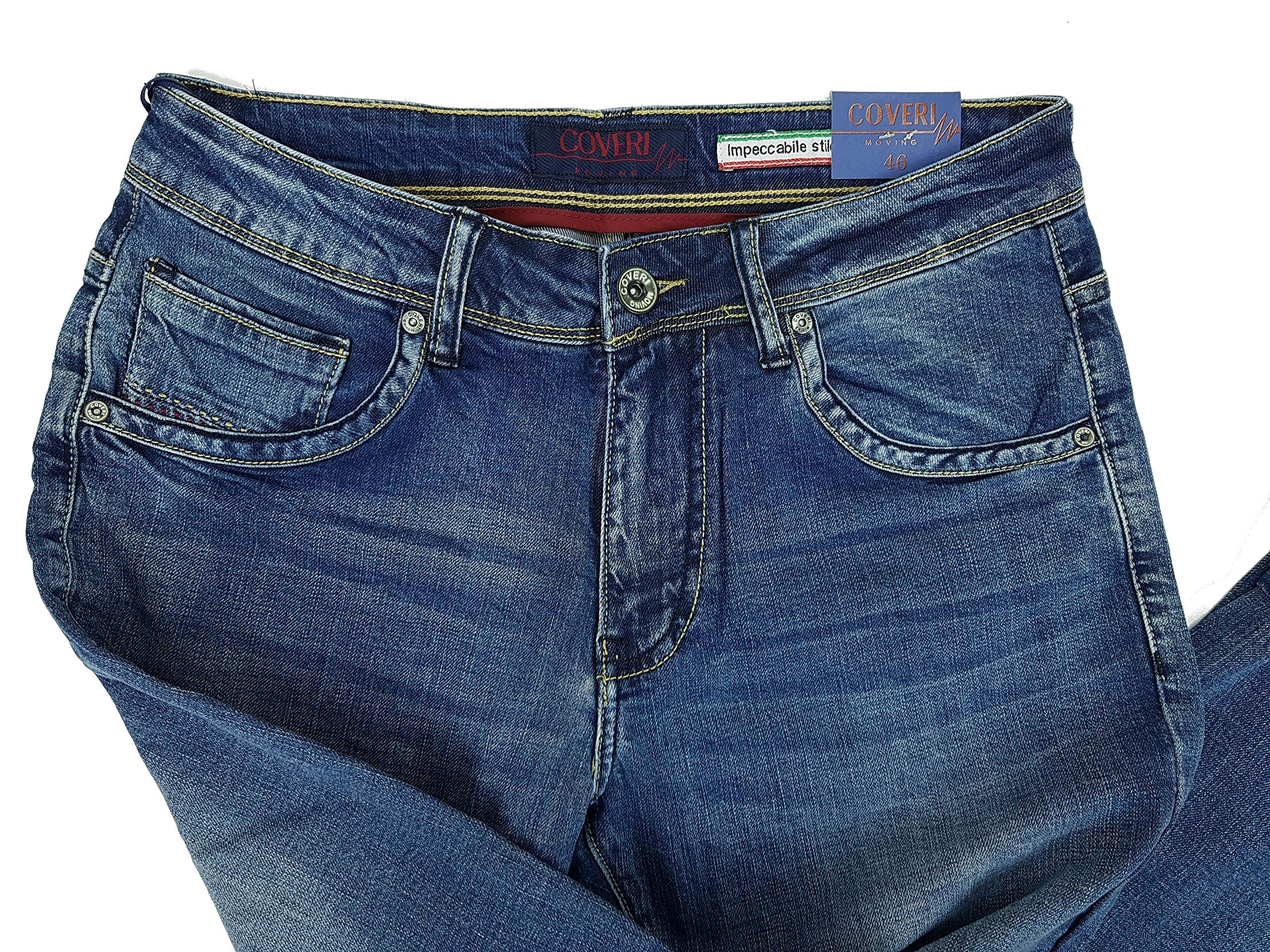 Coveri Jeans Uomo Slim Fit Elasticizzati Denim 5 Tasche 46 48 50 52 54 56 58 (50 - Denim)