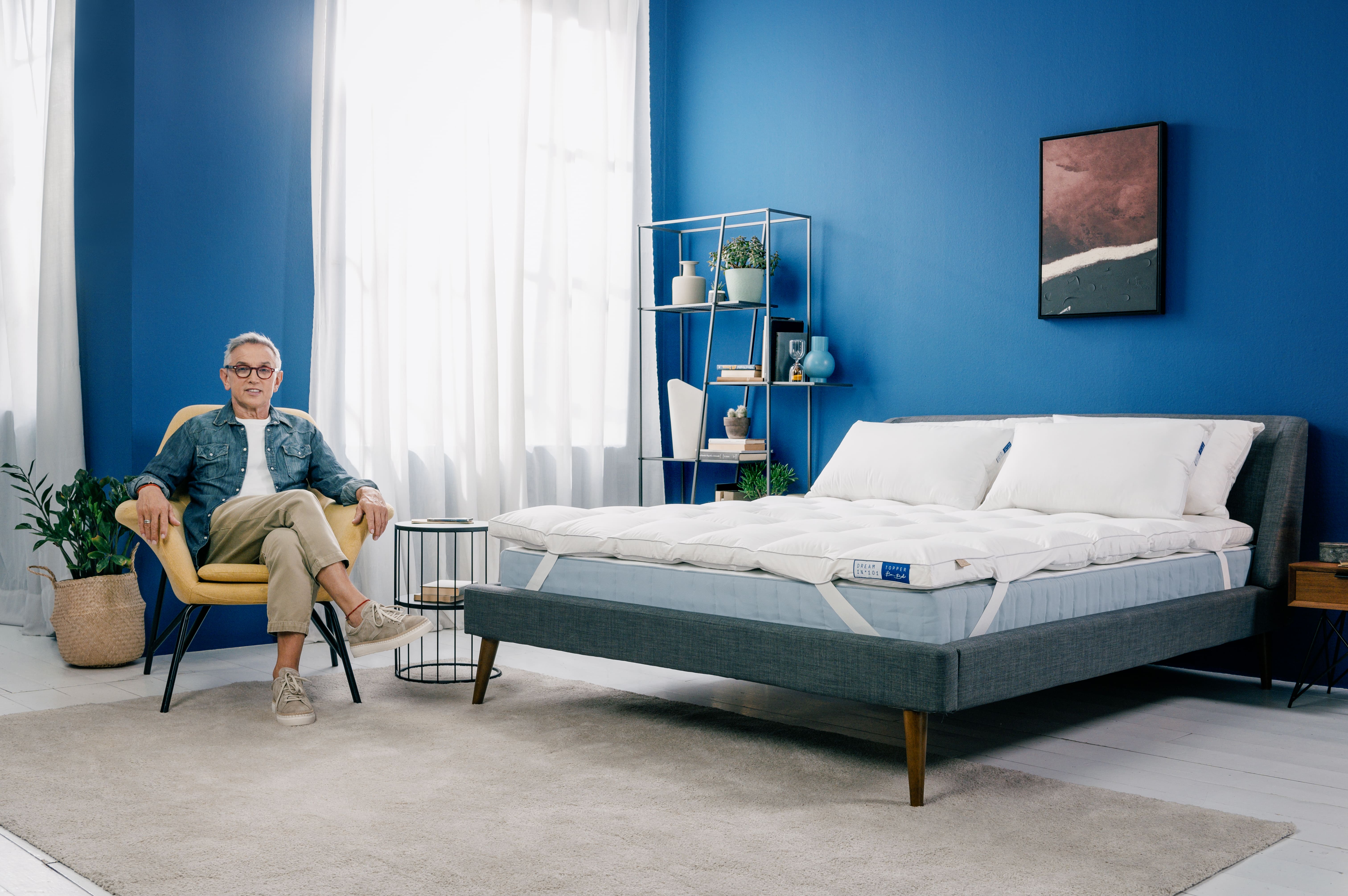 DREAMIN*101 Doppelbett-Topper 180x200cm - Bruno Barbieri Daunenauflage 12cm Höhe