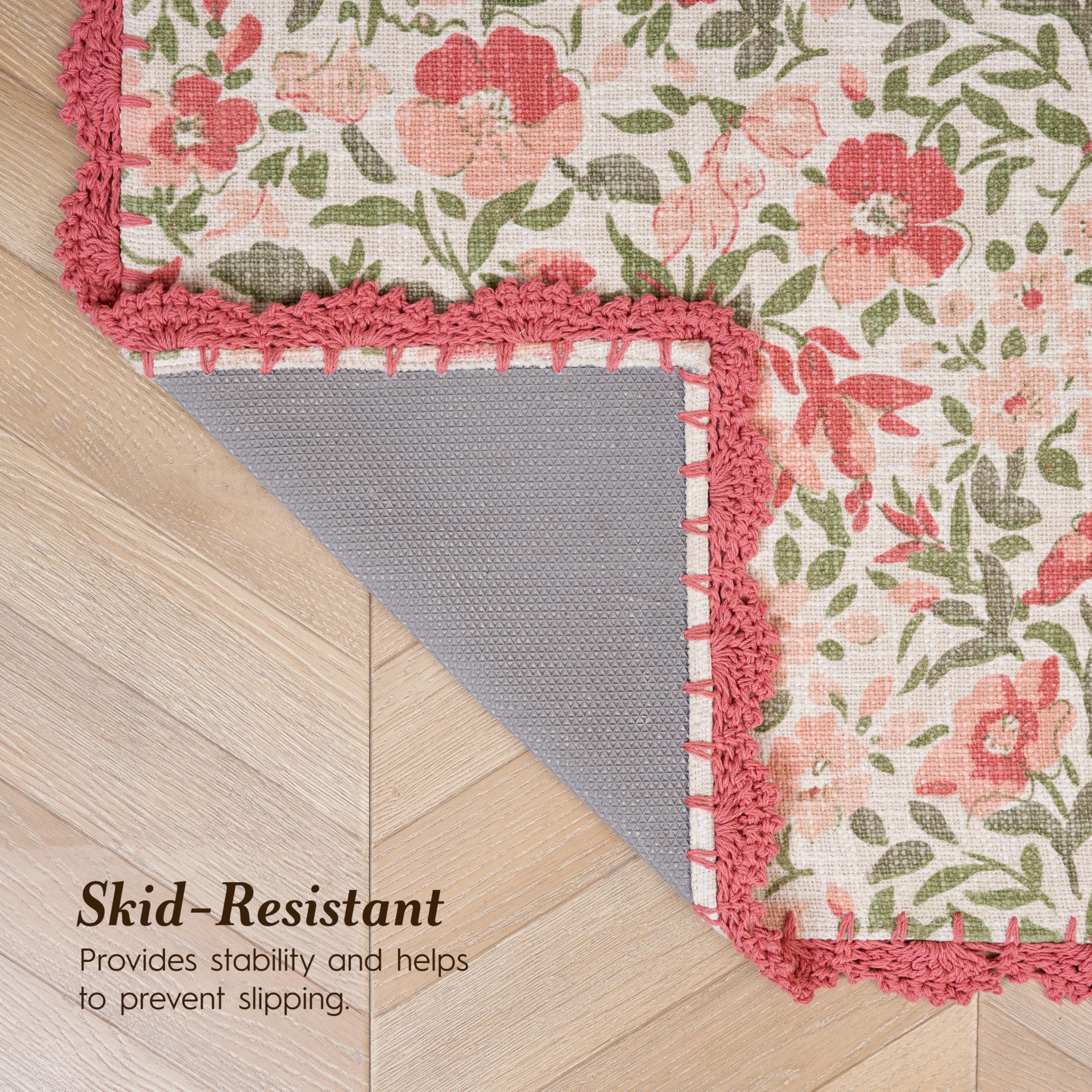 Amazon.com: Laura Ashley Cotton Crochet Border Sherston Coral Pink