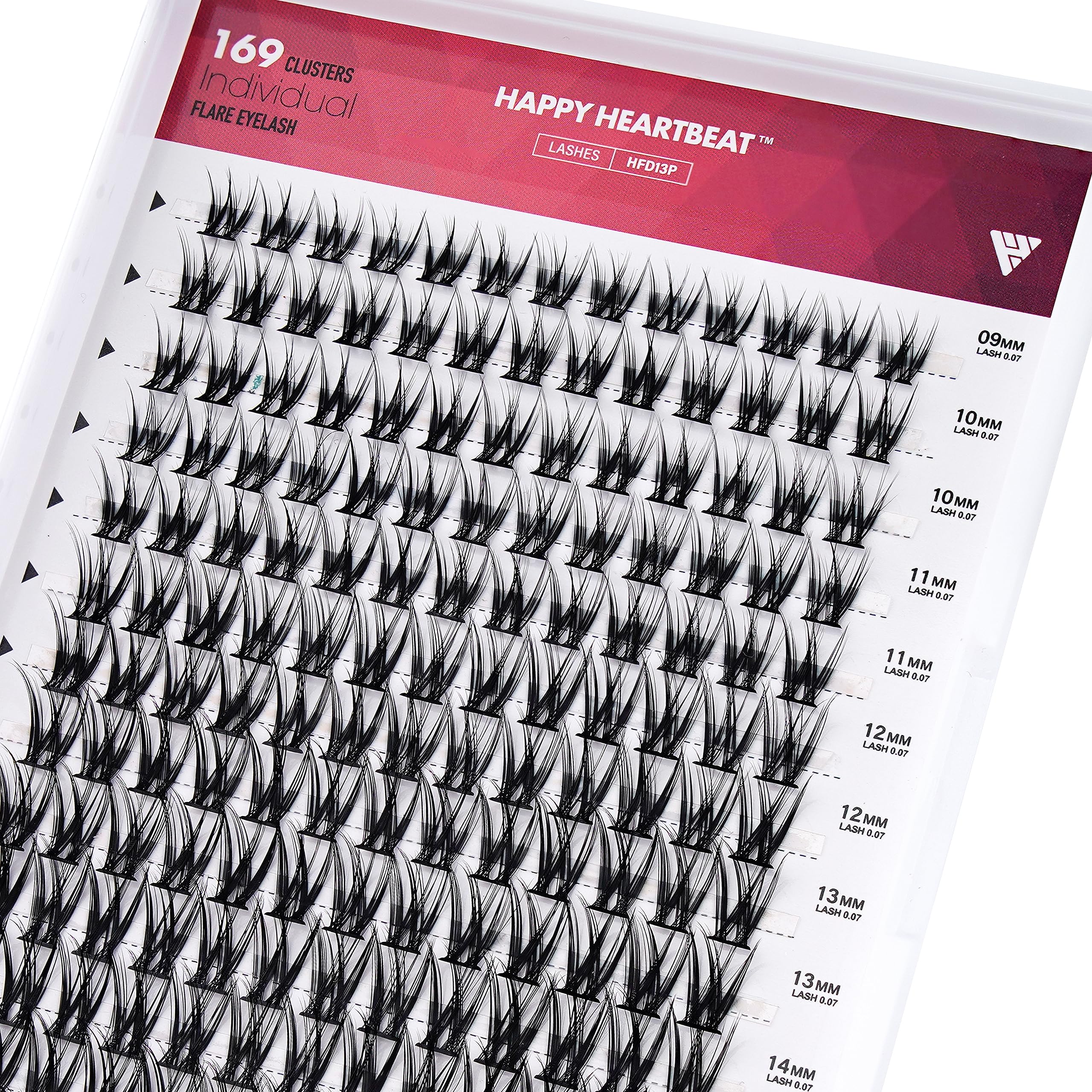 Manga Lashes Clusters 30W 9-16mm C Curl Faux Mink Lash Soft Eyelash Extension C/D Curl Individual Lashes Extensions DIY Clusters Lashes -Happy Heartbeat (30W-0.07, C-9-16-MIX)