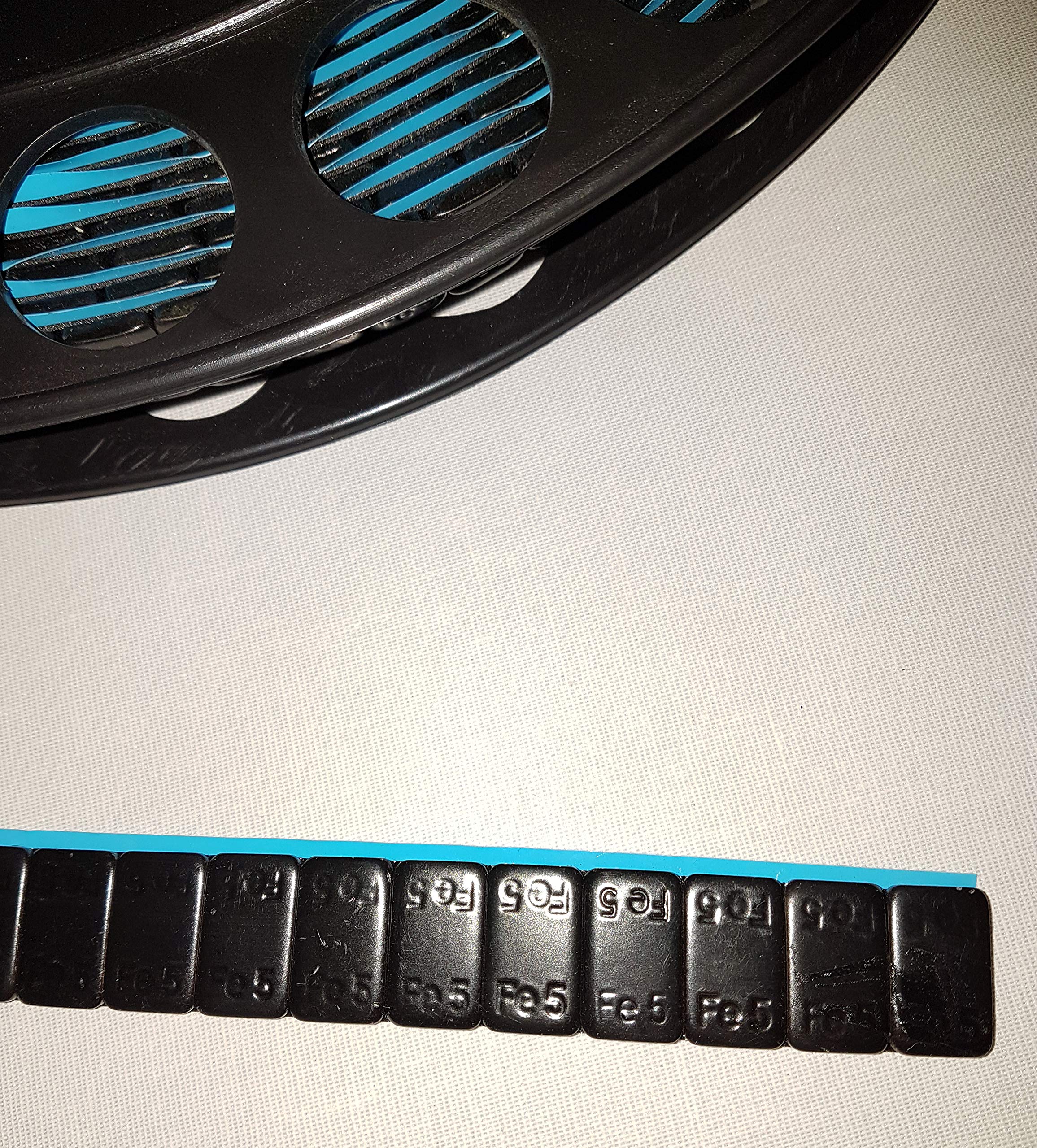 1200 St. Klebegewichte auf Rolle Schwarz Auswuchtgewichte 6Kg mit Abrißkante Kleberolle Kunststoffbeschichtet Kleberiegel Riegel 5g