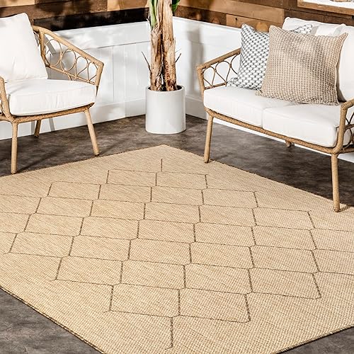 Miniatura 8 de nuLOOM Jae - Alfombra marroquí para interiores y exteriores, 2 x 8 pies, color natural