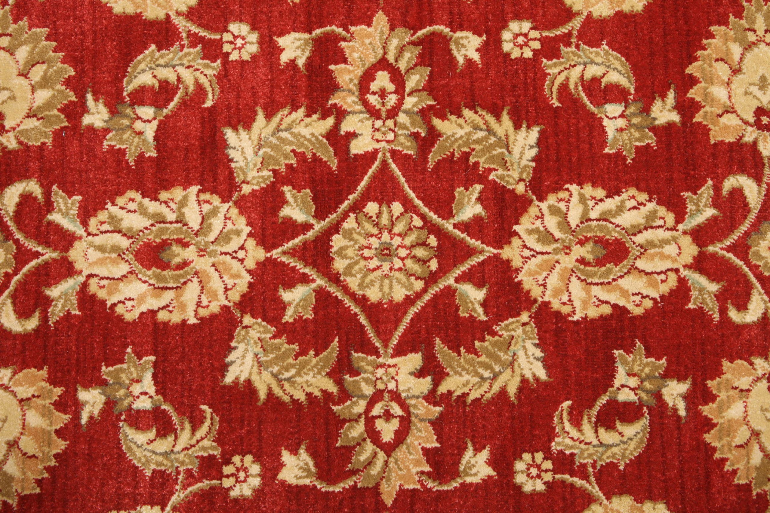 RugVista Ziegler Kaspin, Alfombra, Orientales, Ø 200 cm, Redondo, Pelo Medio, Sala de Estar, Comedor, Dormitorio, Cocina, Limpieza en seco, Oeko_Tex_100, Rojo