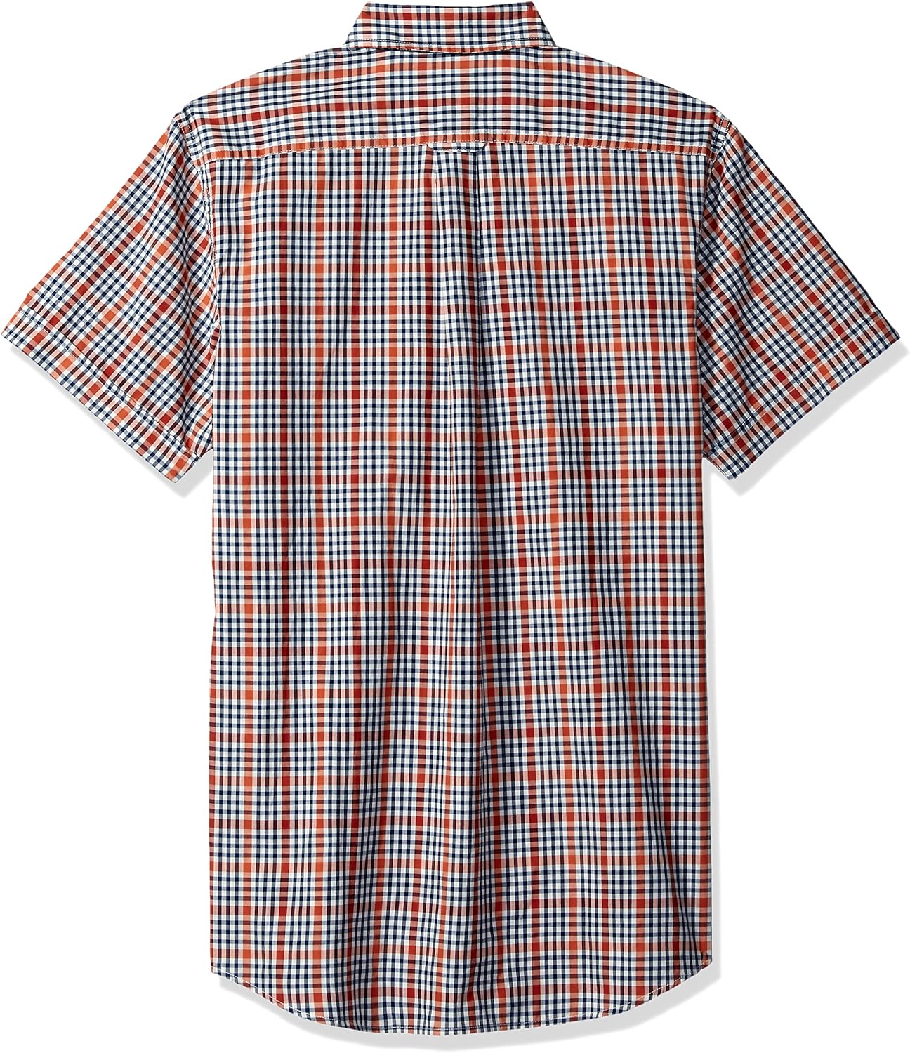 IZOD Men's Breeze Short Sleeve Button Down Plaid Shirt Small Ketchup