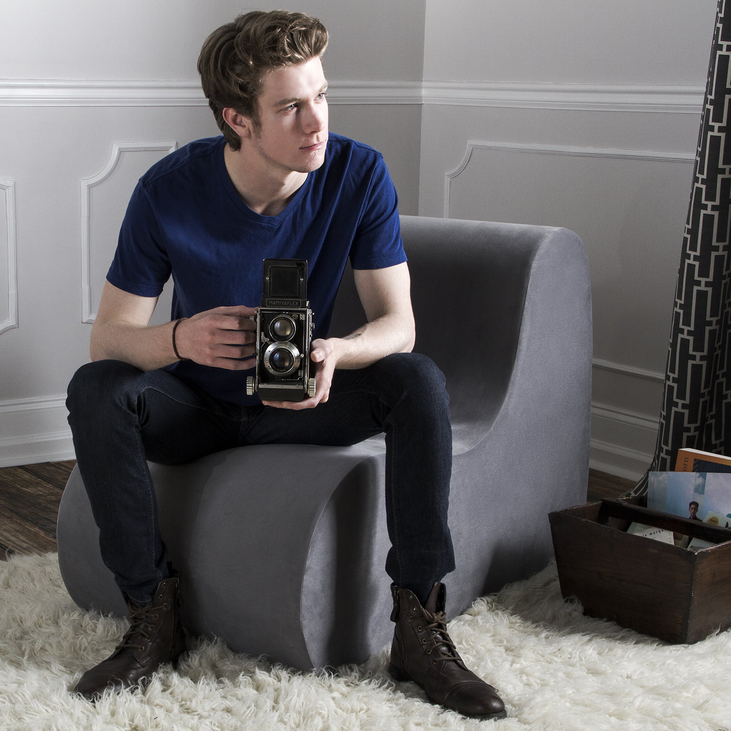 Jaxx Midtown Modern Accent Chair, Pewter