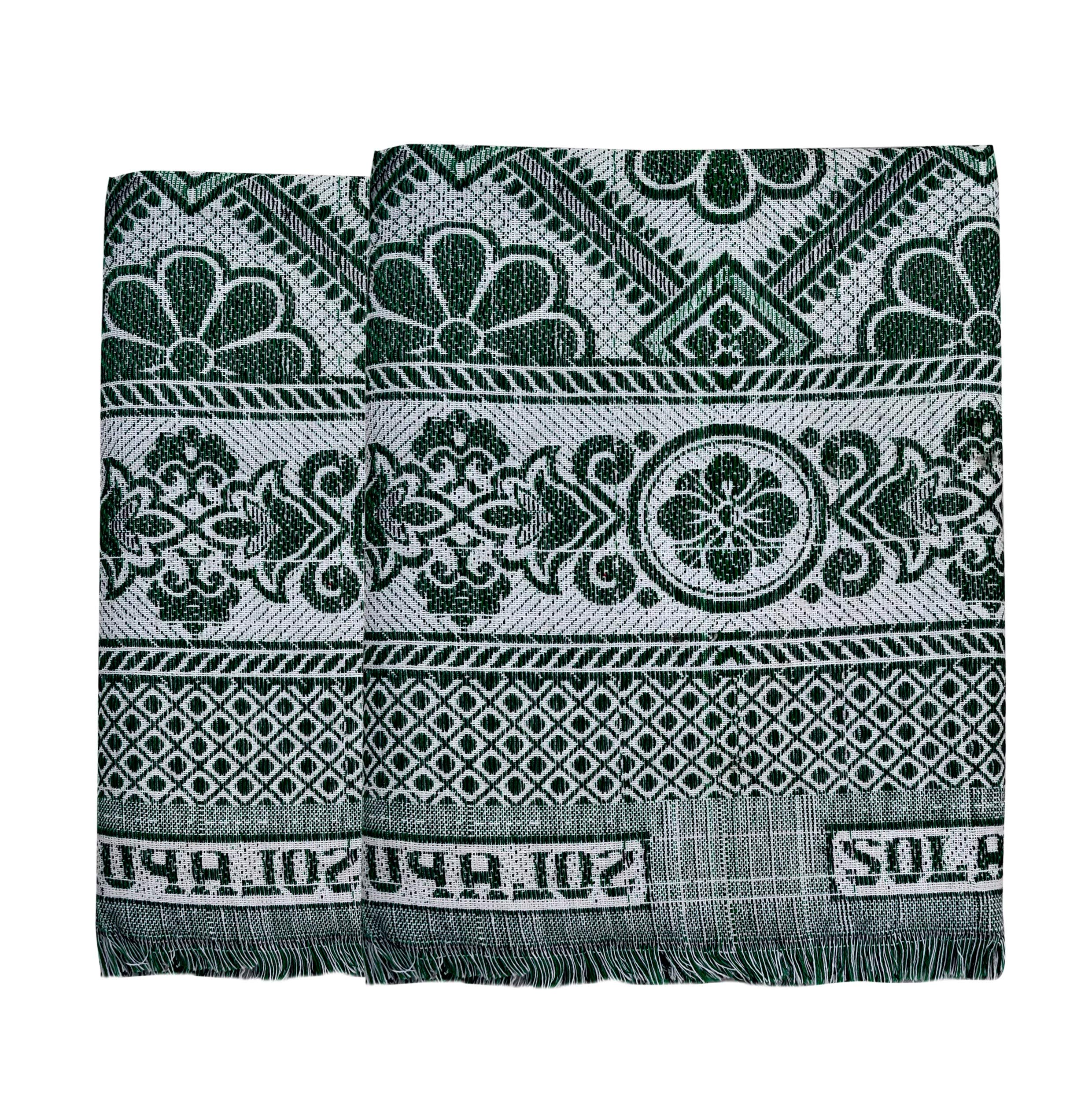 Varunavi Handloom Solapuri Chaddar Cotton Single Blanket (55 in X 84 in) Pack of 2 (Green)-image-28
