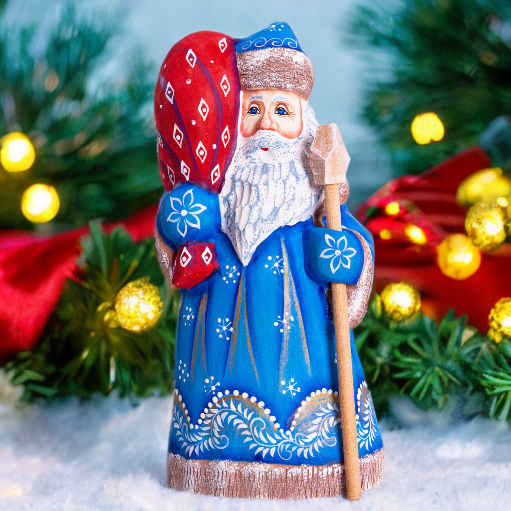 Hand Carved Wooden Santa Claus Old World Santa Hand Made One of a Knd