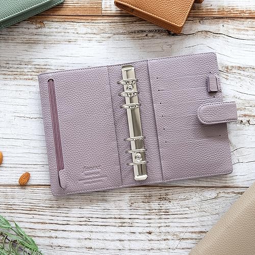 Miniatura 6 de Filofax Norfolk - Organizador de tamaño personal, lavanda, cuero suave de grano completo, seis anillos, con calendario semanal para ver,