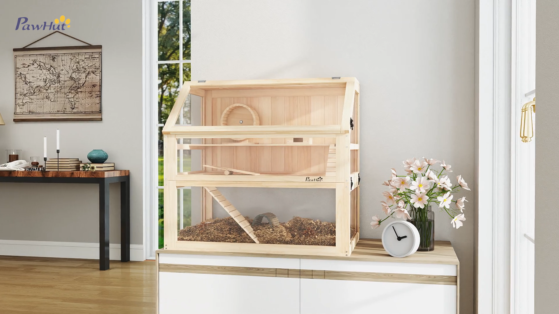 MYCENSE Cage Pour Hamster - Transparente - Respirante - Ventilation - Pour Hérisson, Lapin, Cochon D'Inde, Jaune