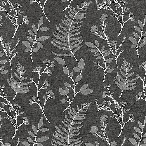 Miniatura 8 de Sun Zero Ambridge - Juego de 2 paneles de cortinas plisadas con diseño de hojas botánicas bordadas, 100 % opacas, 50 x 84 pulgadas, gris acero
