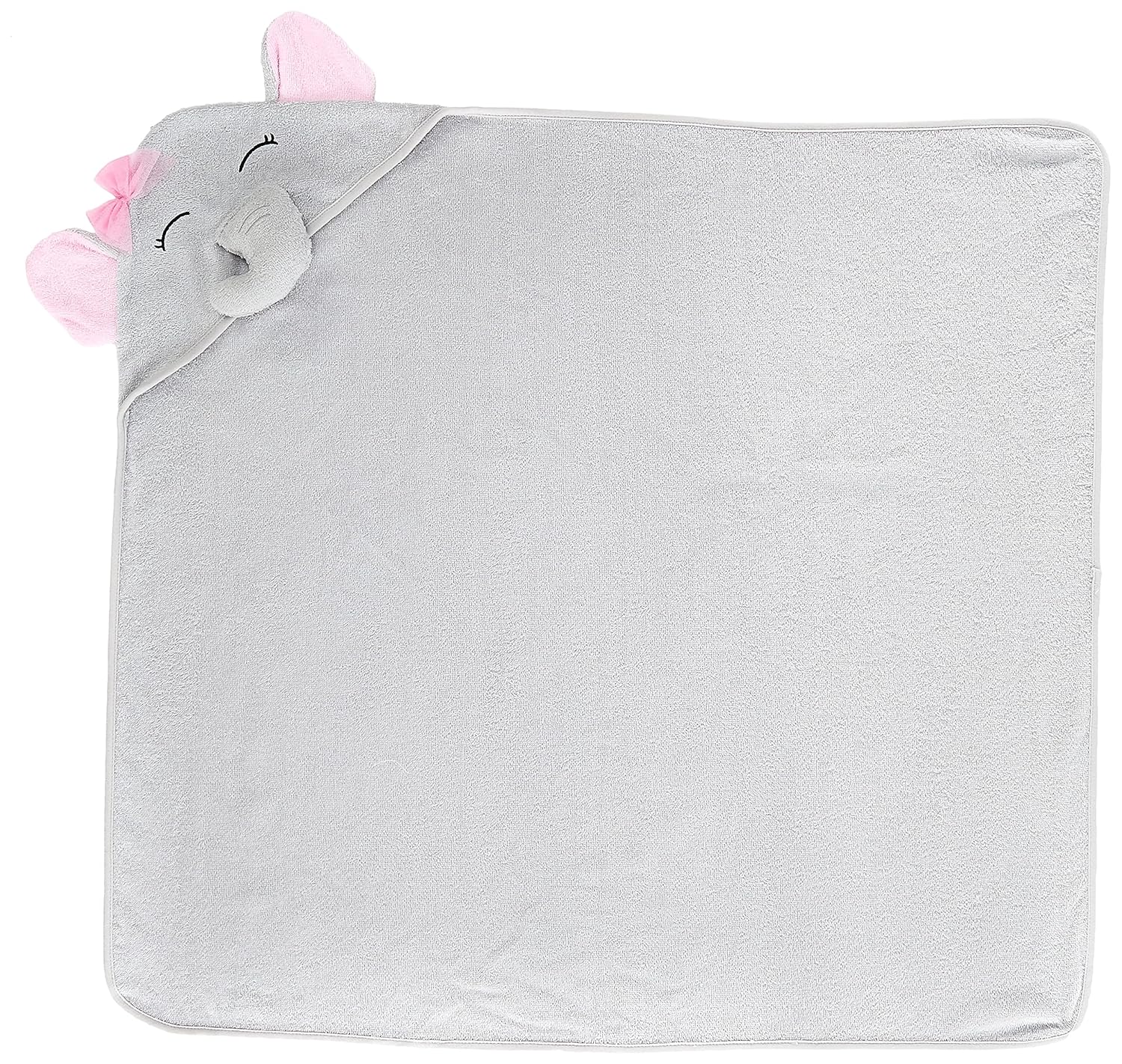 Hudson Baby Unisex Baby Cotton Animal Face Hooded Towel, Pretty Elephant, One Size : Baby