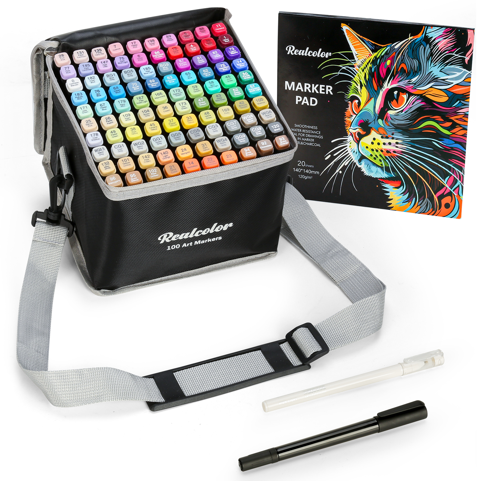 120 Alcohol Markers Set,Dual Tip Art Markers for Adult Coloring
