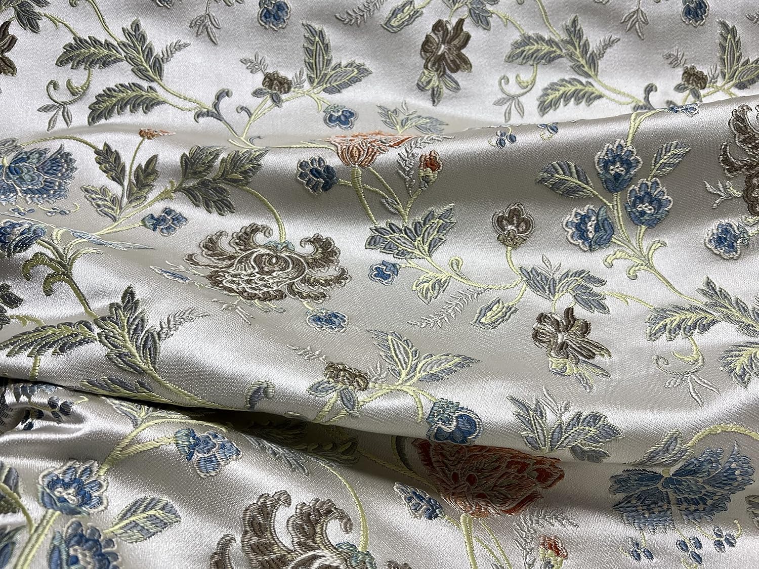 Luxurious Woven Jacquard Floral Design Heavy Furnishing Fabric for Upholstery, Window Treatments and Craft - Width 54 inches - Fabric by Yard (Brown)