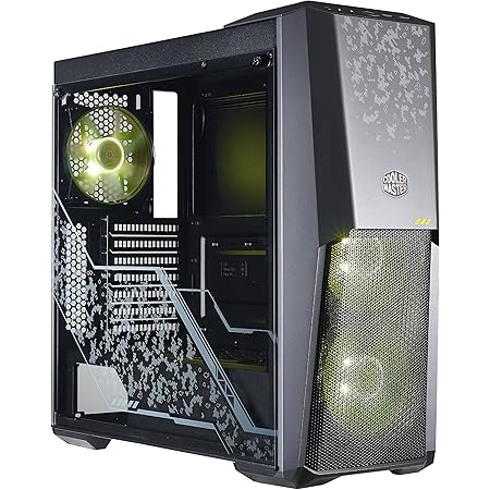 Amazon Com Cooler Master Masterbox Mb500 Tuf Gaming Alliance Edition Atx Mid Tower W Tuf Aesthetic Design Semi Meshed Front Ventilation Tempered Glass Side Panel 3x 1mm Rgb Fans Electronics
