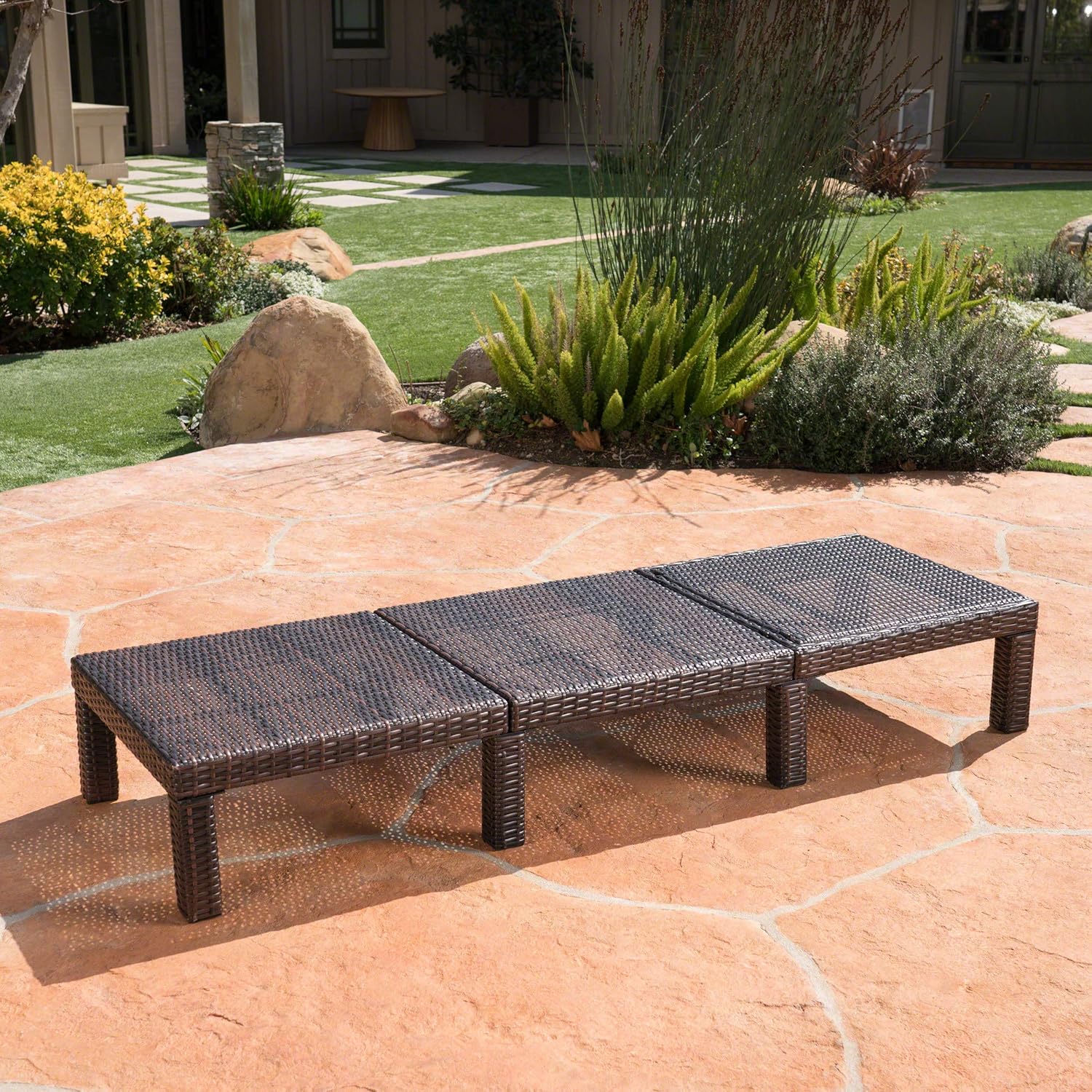 Christopher Knight Home Jamaica Outdoor Wicker Chaise Lounge without Cushion, Multibrown : Patio, Lawn & Garden