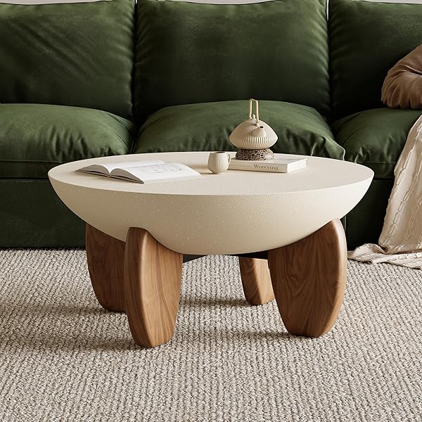 Concrete Table with Walnut Accents