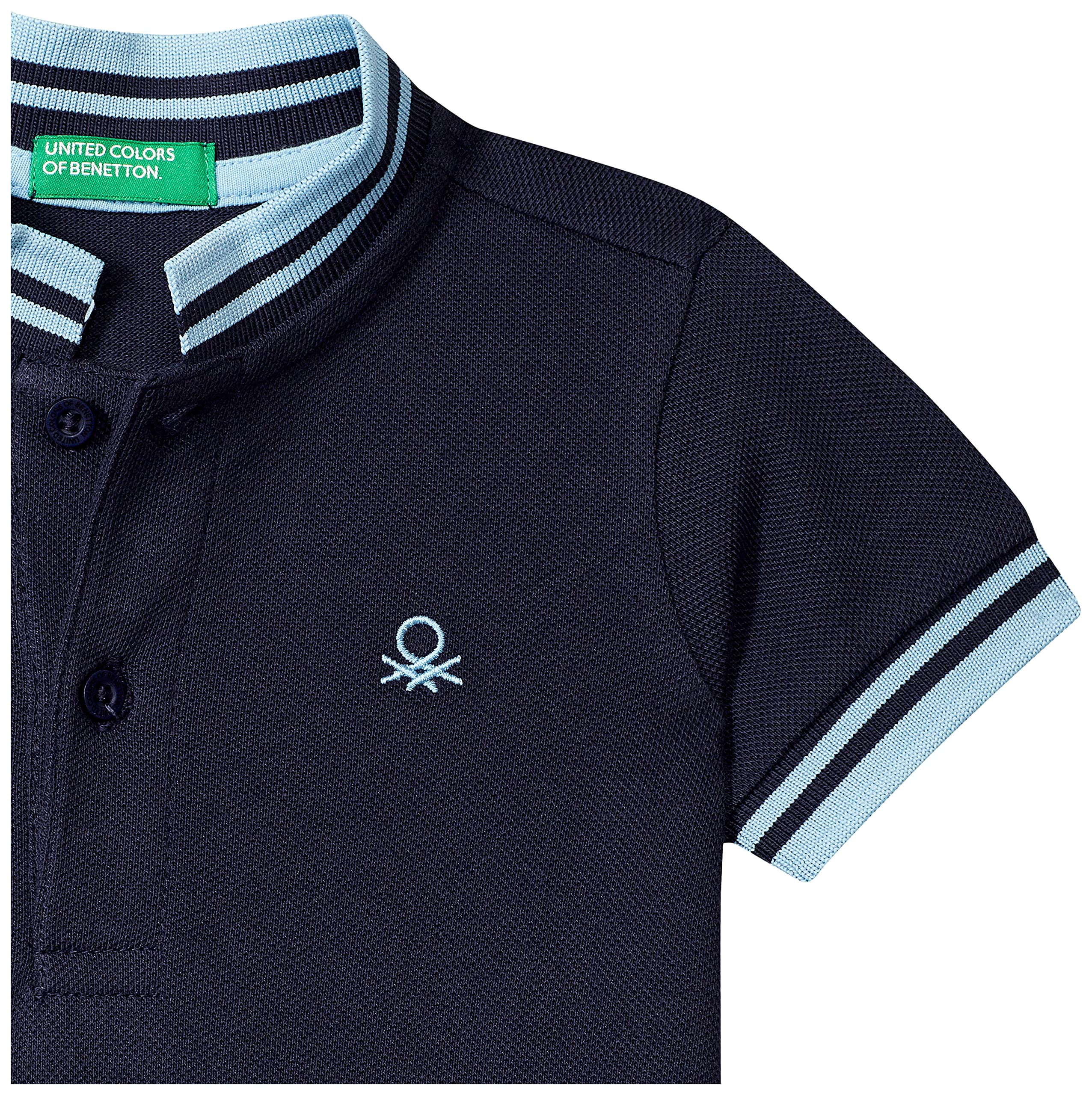 UNITED COLORS OF BENETTON Boy's Cotton Regular Polo Shirt (30894ECOMI_Navy 7 8 Years) - Image 3 thumbnail