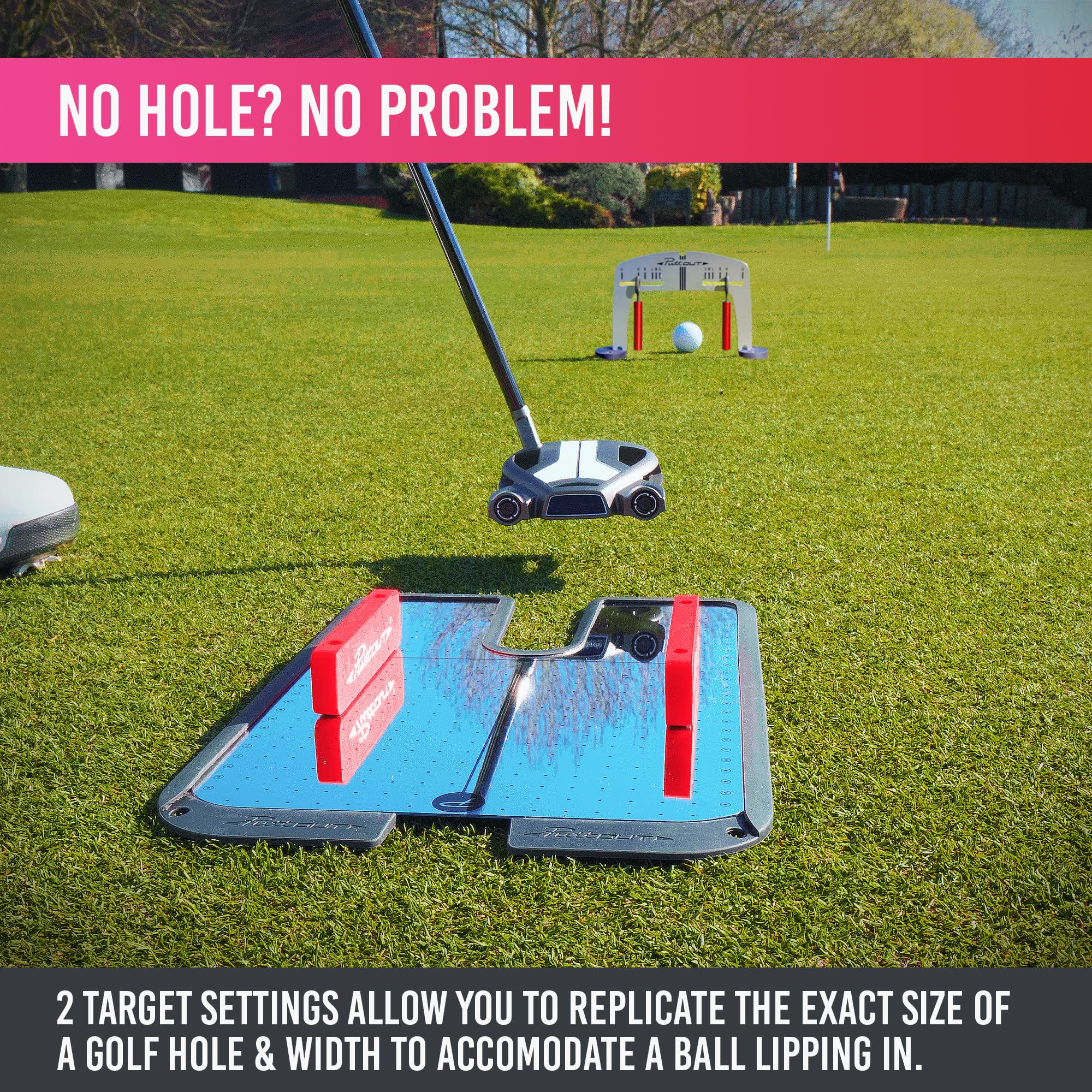 PuttOUT Miroir de putting magnétique avec portail réglable