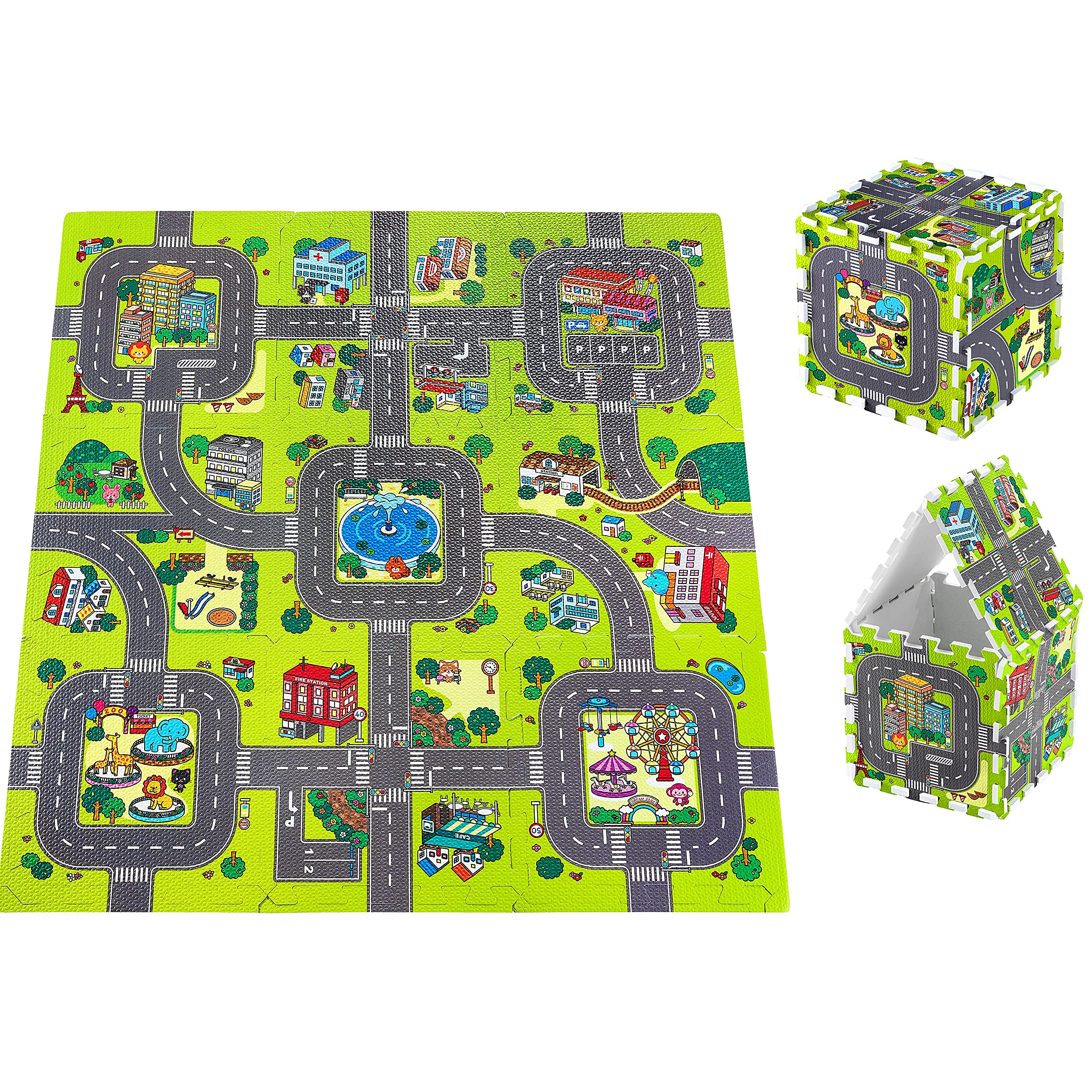 Moby-System Tappetino Puzzle per Bambini 90 x 90 x 1 cm - Inodore e Sicuro - Grande Tappetino da Gioco per Ragazzi e Ragazze - Senza Sostanze Tossiche