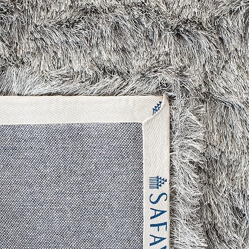 Miniatura 8 de Safavieh Colección Paris Shag, alfombra de poliéster, Polipropileno, Plateado