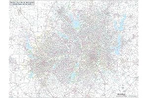 Map of Dallas Fort Worth Area - Premium Quality Laminated Wall Map (42"x52")