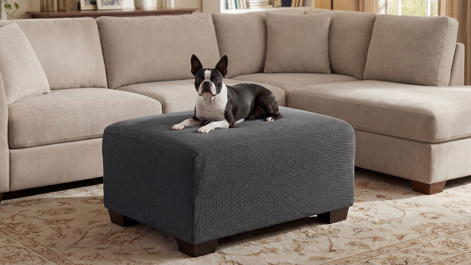 Amazon.com: H.VERSAILTEX Ottoman Cover Slipcover Rectangle Fit