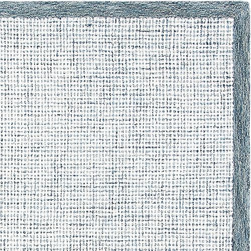 Miniatura 6 de SAFAVIEH Abstract Collection - Alfombra cuadrada de 6 pies, color azul marino y marfil, lana hecha a mano, ideal para zonas de alto tráfico en sala