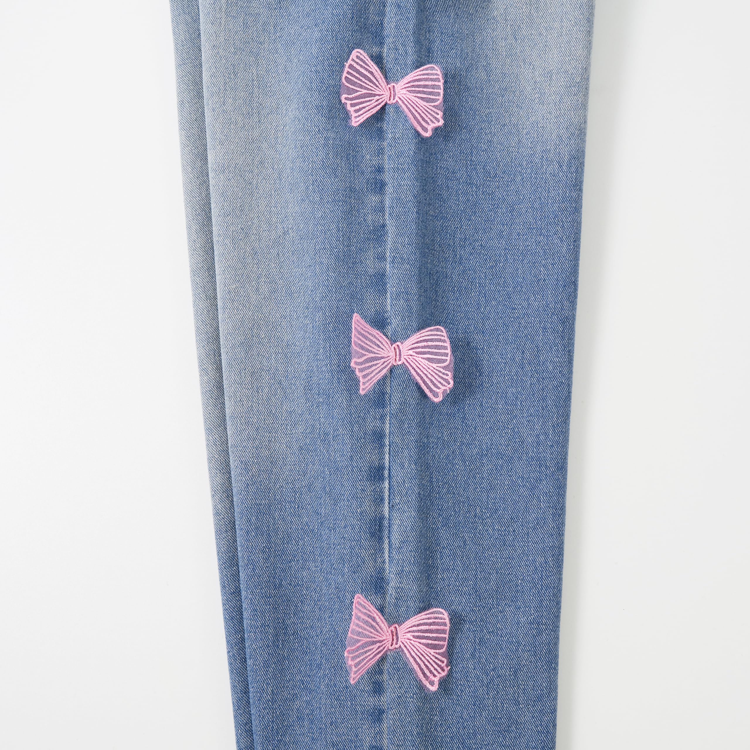 Rolanko Girls Jeans Denim Elastic Wasit Wide Leg Baggy Pants Kids Clothes 4-14 Years