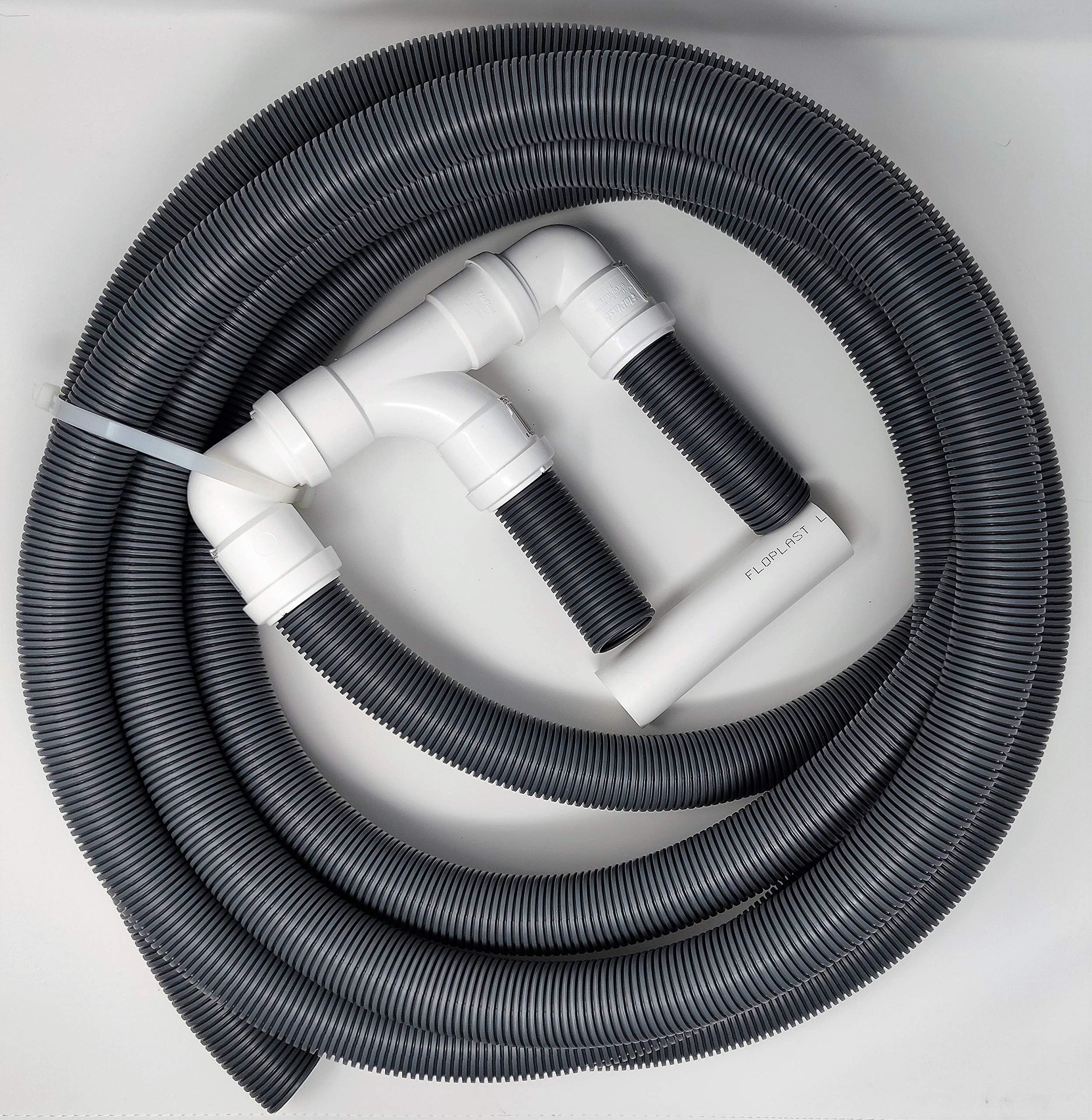 BITS4REASONS Twin Caravan Waste Water Outlet Pipe System with 6m Pipe with FLOPLAST Home Plumbing Grade Fitting. Easy Fit Dual Waste Water Outlet Pipes Tested to British Standard