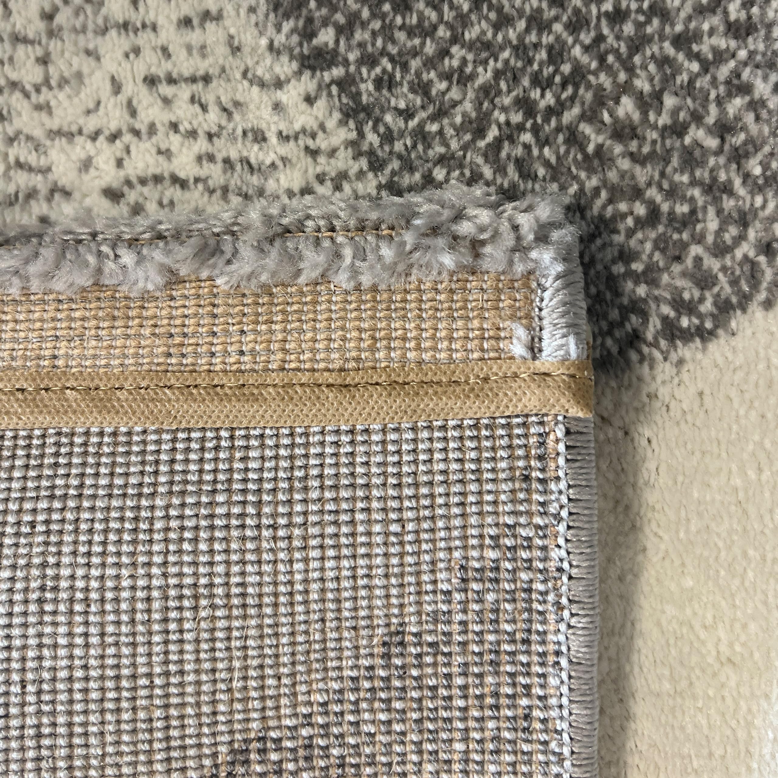 Teppich-Traum Teppich Läufer lang Flur modernes Bogenmuster Kurzflorteppich modern weich Konturenschnitt Lila-Grau 80 x 300 cm