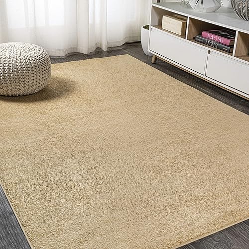 JONATHAN Y Haze Solid Low-Pile Mustard 4 ft. x 6 ft. Area Rug, Casual,Contemporary,Solid,Traditional,EasyCleaning,Bedroom,LivingRoom, Non Shedding