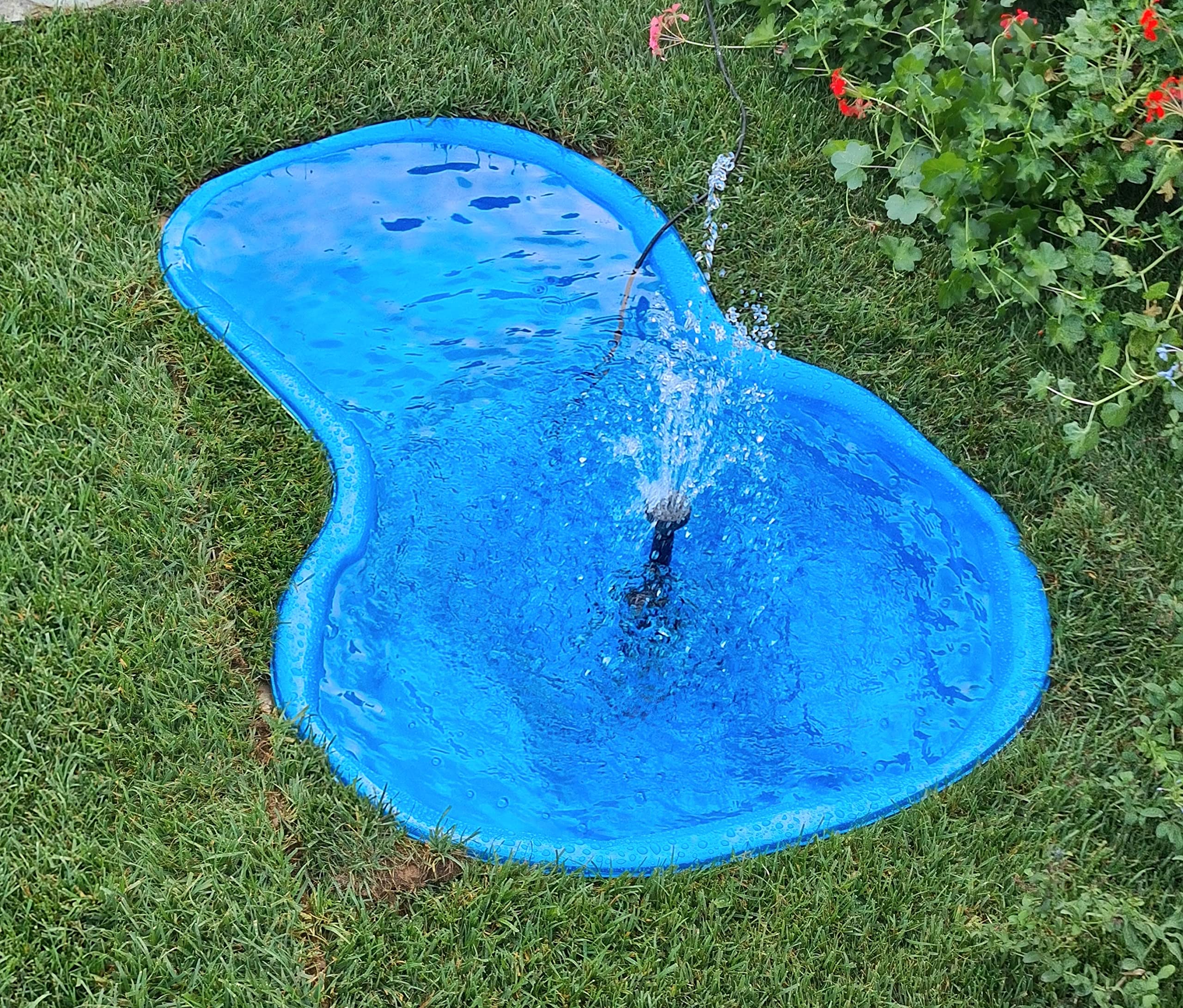Giardini d'Acqua Jardines de Agua Estanque de Jardín Preformado Azul Mod Bracciano 220 Lt Estanque Exterior Plástico Peces Dim 136 x 100 Tamaño Natural DIY Plantas Pantanosas Koi Ninfee Pond