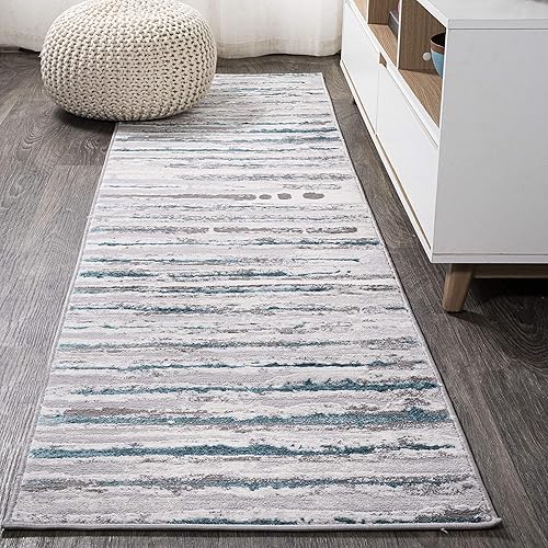 Miniatura 26 de JONATHAN Y SOR204A-8 Batten - Alfombra moderna a rayas para interiores, contemporánea, de transición, a rayas sólidas, fácil de limpiar, para Gris