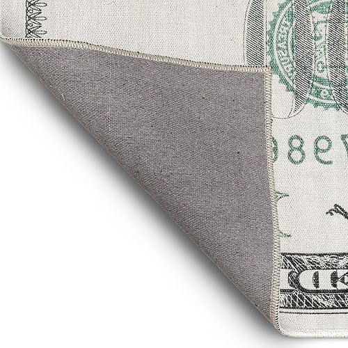 Miniatura 6 de Well Woven Alfombra de dinero con collage de billetes de cien dólares verde versión 2006 2 pies x 5 pies