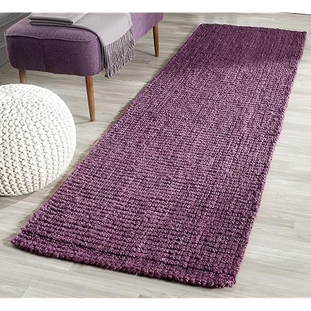 Amazon Com Safavieh Natural Fiber Collection Nf447b Handmade Chunky Textured Premium Jute 0 75 Inch Thick Accent Rug 2 6 X 4 Purple Furniture Decor