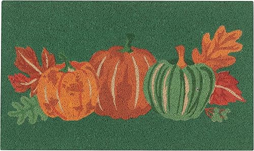 Miniatura 1 de Now Designs Autumn Harvest - Tapete de fibra de coco natural con respaldo de vinilo, 18 x 30 pulgadas